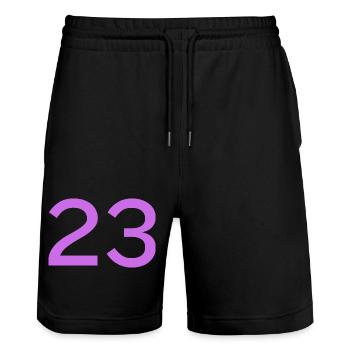23 - Stanley/Stella Trainer Unisex Organic Jogging Shorts - black - Front - Nik (191cm) & Marisol (170cm)