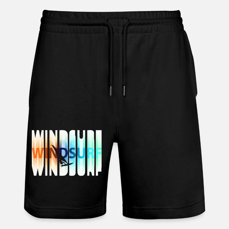 Schriftzug_bunt_windsurfen - Short de jogging bio TRAINER Stanley/Stella unisexe - noir
