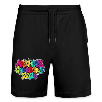 Primary school graduation 2026 - Stanley/Stella Trainer Unisex Organic Jogging Shorts - black - Front - Nik (191cm) & Marisol (170cm)