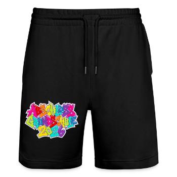Primary school graduation 2026 - Stanley/Stella Trainer Unisex Organic Jogging Shorts - black - Front - Nik (191cm) & Marisol (170cm)