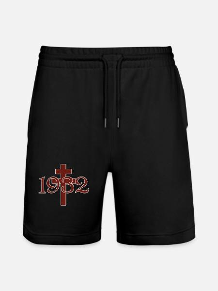 Cross of Lorraine 1932 - Stanley/Stella Trainer Unisex Organic Jogging Shorts - black