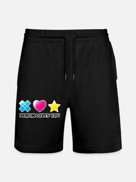 BLY - Iconic Symbols - Grunge - Stanley/Stella Trainer Unisex Organic Jogging Shorts - black