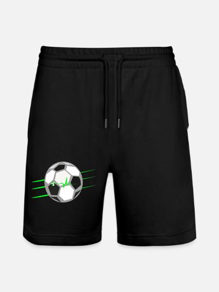 Pulsierender Fußball Herzschlag - Stanley/Stella Unisex Bio Joggingshorts Trainer - Schwarz