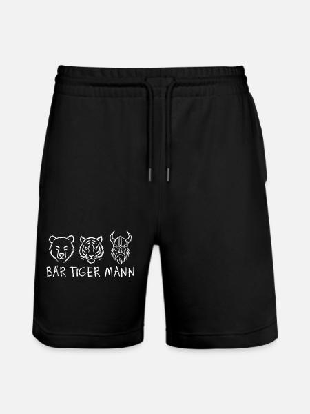 Bearded Man – Funny Pun Design - Stanley/Stella Trainer Unisex Organic Jogging Shorts - black