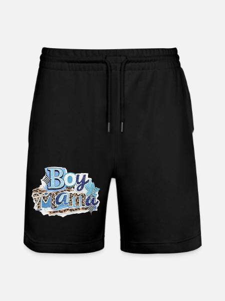 Boy Mama | Boy's Mom Gift - Stanley/Stella Trainer Unisex Organic Jogging Shorts - black