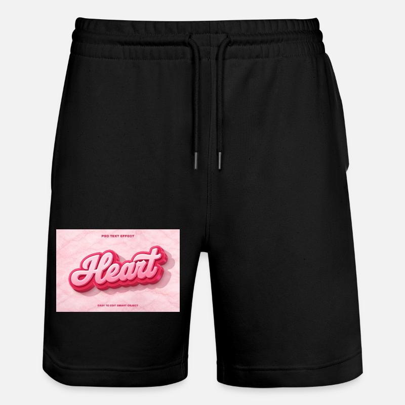 Police 3D Heart Rose - Short de jogging bio TRAINER Stanley/Stella unisexe - noir