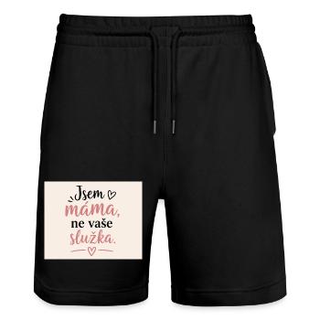 Ich bin Mama, nicht deine Putzfrau - Stanley/Stella Unisex Bio Joggingshorts Trainer  - Schwarz - Vorne - Nik (191cm) & Marisol (170cm)
