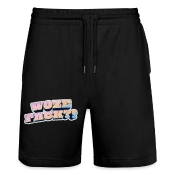 Wow Face Pastell Graffiti Stil - Stanley/Stella Unisex Bio Joggingshorts Trainer  - Schwarz - Vorne - Nik (191cm) & Marisol (170cm)