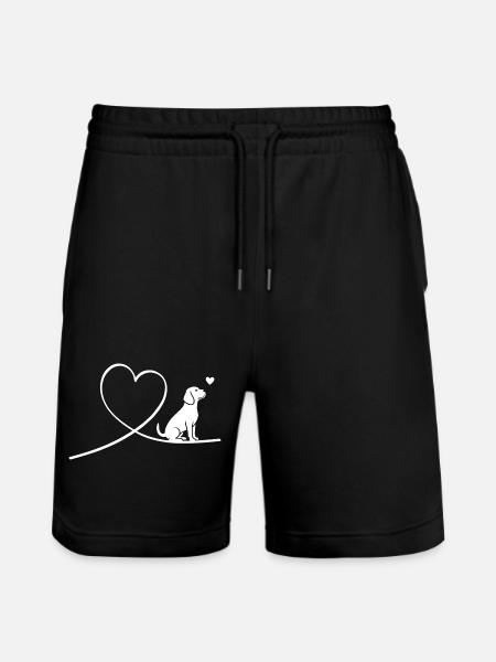 Beagle mit Herz :) - Stanley/Stella Unisex Bio Joggingshorts Trainer - Schwarz