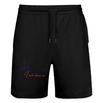 Motif de la navigation en mer vitaminée - Short de jogging bio TRAINER Stanley/Stella unisexe - noir - Devant - Nik (191cm) & Marisol (170cm)