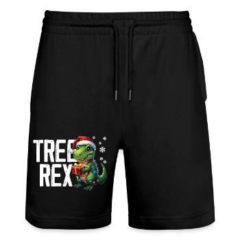 Drôle de t-shirt de Noël cadeau de Noël - Short de jogging bio TRAINER Stanley/Stella unisexe - noir - Devant - Nik (191cm) & Marisol (170cm)