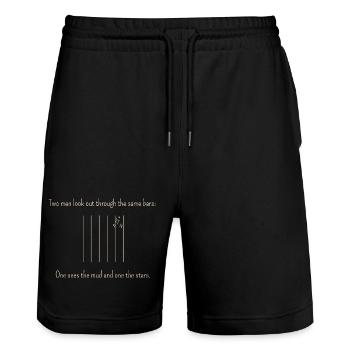 The classic for a change of perspective - Stanley/Stella Trainer Unisex Organic Jogging Shorts - black - Front - Nik (191cm) & Marisol (170cm)