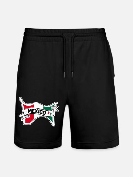 Mexico Mexikanische Flagge  - Stanley/Stella Unisex Bio Joggingshorts Trainer  - Schwarz