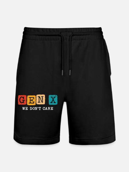 gen x we don't care - Stanley/Stella Trainer Unisex Organic Jogging Shorts - black
