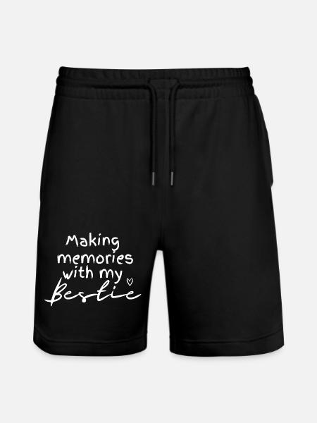 Bestie Memories Handwritten Script - Stanley/Stella Trainer Unisex Organic Jogging Shorts - black