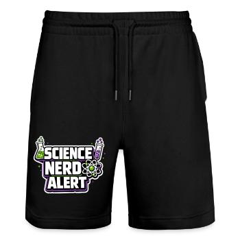 Nerd scientifique Motif d’alerte - Short de jogging bio TRAINER Stanley/Stella unisexe - noir - Devant - Nik (191cm) & Marisol (170cm)