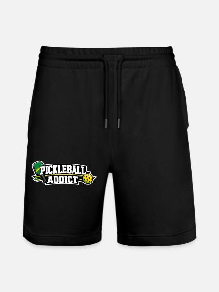 Pickleball Addict Logo - Stanley/Stella Trainer Unisex Organic Jogging Shorts - black