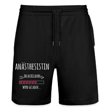 Anästhesistin Ausbildung Medizinstudium Ärztin - Stanley/Stella Unisex Bio Joggingshorts Trainer  - Schwarz - Vorne - Nik (191cm) & Marisol (170cm)