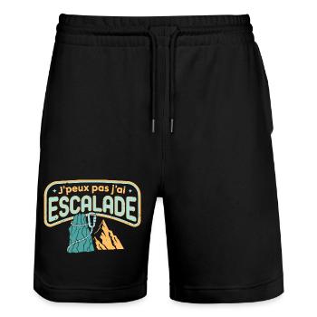 J'peux pas j'ai Escalade - Short de jogging bio TRAINER Stanley/Stella unisexe - noir - Devant - Nik (191cm) & Marisol (170cm)