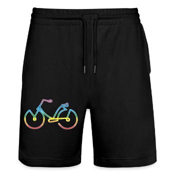 bike - Stanley/Stella Trainer Unisex Organic Jogging Shorts - black - Front - Nik (191cm) & Marisol (170cm)