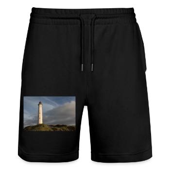 Phare de Lingvig Fyr Ringkøbing Danemark - Short de jogging bio TRAINER Stanley/Stella unisexe - noir - Devant - Nik (191cm) & Marisol (170cm)