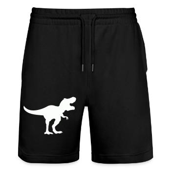 dinosaurier_trex - Stanley/Stella Trainer Unisex Organic Jogging Shorts - black - Front - Nik (191cm) & Marisol (170cm)