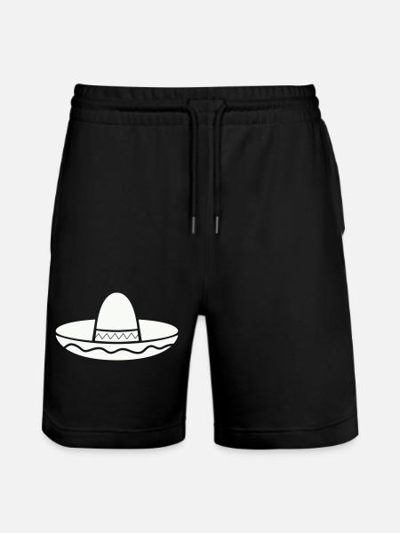 Sombrero Fiesta Pattern on Shirt - Stanley/Stella Trainer Unisex Organic Jogging Shorts - black