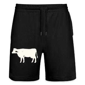Vache - Vintage - Short de jogging bio TRAINER Stanley/Stella unisexe - noir - Devant - Nik (191cm) & Marisol (170cm)
