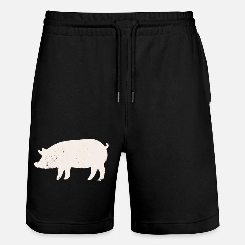 Schwein - Stanley/Stella Unisex Bio Joggingshorts Trainer - Schwarz