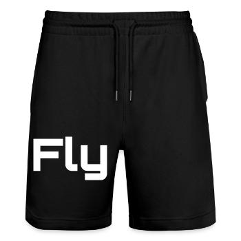 Fly Better - Stanley/Stella Unisex Bio Joggingshorts Trainer  - Schwarz - Vorne - Nik (191cm) & Marisol (170cm)