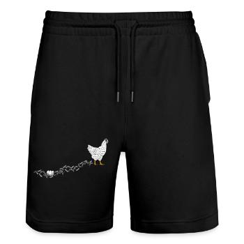 Poulets Whisperer Poulets Poulets Poulets Gardiens de poulets - Short de jogging bio TRAINER Stanley/Stella unisexe - noir - Devant - Nik (191cm) & Marisol (170cm)