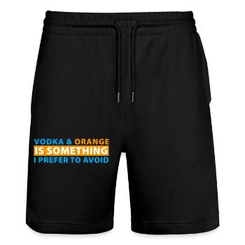 Vodka & Orange is something I prefer to avoid - Stanley/Stella Trainer Unisex Organic Jogging Shorts - black - Front - Nik (191cm) & Marisol (170cm)