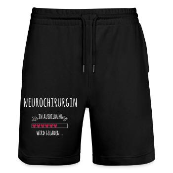 Neurochirurgin Ausbildung Medizinstudium Ärztin - Stanley/Stella Unisex Bio Joggingshorts Trainer  - Schwarz - Vorne - Nik (191cm) & Marisol (170cm)