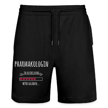 Pharmakologin Ausbildung Medizinstudium Ärztin - Stanley/Stella Unisex Bio Joggingshorts Trainer  - Schwarz - Vorne - Nik (191cm) & Marisol (170cm)