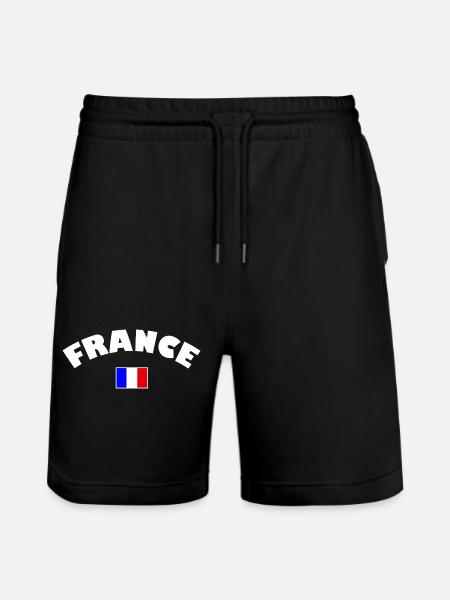 France drapeau français - Short de jogging bio TRAINER Stanley/Stella unisexe - noir