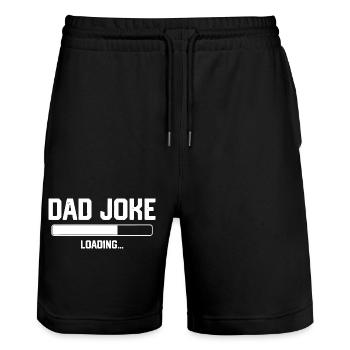 Papa-Witz-Ladeleiste - Stanley/Stella Unisex Bio Joggingshorts Trainer  - Schwarz - Vorne - Nik (191cm) & Marisol (170cm)