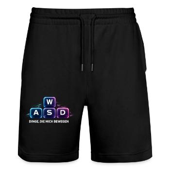 Dinge Die Mich Bewegen WASD PC Gamer - Stanley/Stella Unisex Bio Joggingshorts Trainer  - Schwarz - Vorne - Nik (191cm) & Marisol (170cm)