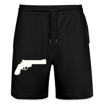 Fusil - Short de jogging bio TRAINER Stanley/Stella unisexe - noir - Devant - Nik (191cm) & Marisol (170cm)