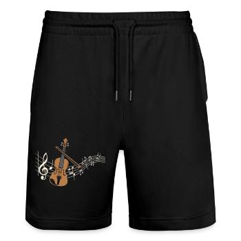 Violin Sheet Music Violin Musician Classical Music - Stanley/Stella Trainer Unisex Organic Jogging Shorts - black - Front - Nik (191cm) & Marisol (170cm)