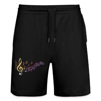 Notes de musique Clés Musiciens Professeurs de musique - Short de jogging bio TRAINER Stanley/Stella unisexe - noir - Devant - Nik (191cm) & Marisol (170cm)