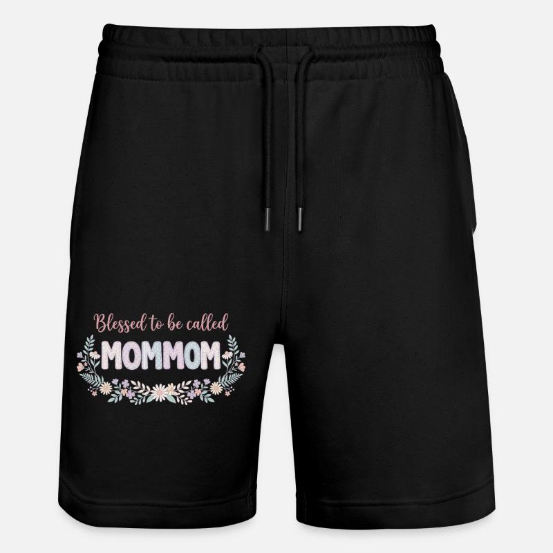 Mama, Oma-Blumen, süßes Oma-Geschenk - Stanley/Stella Unisex Bio Joggingshorts Trainer - Schwarz