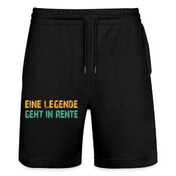 Ruhestand Legende - Stanley/Stella Unisex Bio Joggingshorts Trainer  - Schwarz - Vorne - Nik (191cm) & Marisol (170cm)