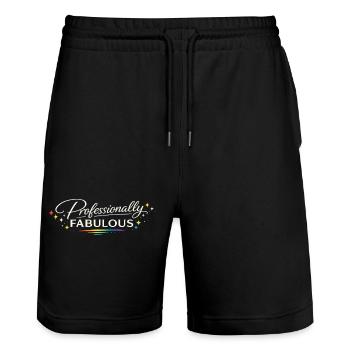 Professionally fabulous - Stanley/Stella Trainer Unisex Organic Jogging Shorts - black - Front - Nik (191cm) & Marisol (170cm)