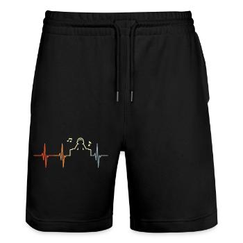 DJ Vintage Heartbeat - Short de jogging bio TRAINER Stanley/Stella unisexe - noir - Devant - Nik (191cm) & Marisol (170cm)