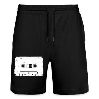 Kassette Vintage Retro Musik Icon Design - Stanley/Stella Unisex Bio Joggingshorts Trainer  - Schwarz - Vorne - Nik (191cm) & Marisol (170cm)