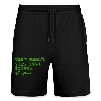 Das war nicht sehr date-getrieben - Stanley/Stella Unisex Bio Joggingshorts Trainer  - Schwarz - Vorne - Nik (191cm) & Marisol (170cm)
