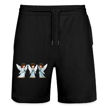 Anges Célestes Triples en Prière - Short de jogging bio TRAINER Stanley/Stella unisexe - noir - Devant - Nik (191cm) & Marisol (170cm)