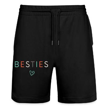 Besties Beste Freunde Beste Freundinnen - Stanley/Stella Unisex Bio Joggingshorts Trainer  - Schwarz - Vorne - Nik (191cm) & Marisol (170cm)