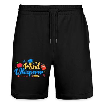 Pre K Teacher Mind Whisperer Kindergarten Teacher - Stanley/Stella Unisex Bio Joggingshorts Trainer  - Schwarz - Vorne - Nik (191cm) & Marisol (170cm)