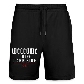 Welcome To The Dark Side – Dark Temptation - Stanley/Stella Trainer Unisex Organic Jogging Shorts - black - Front - Nik (191cm) & Marisol (170cm)